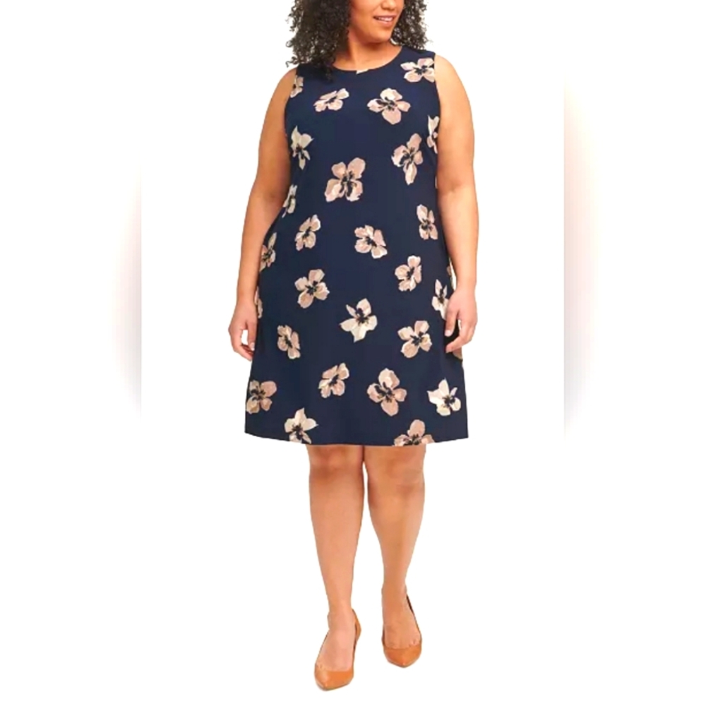 Tommy Hilfiger Plus Size Floral-Print Shift Dress Size: 22W NWT Sleeveless
